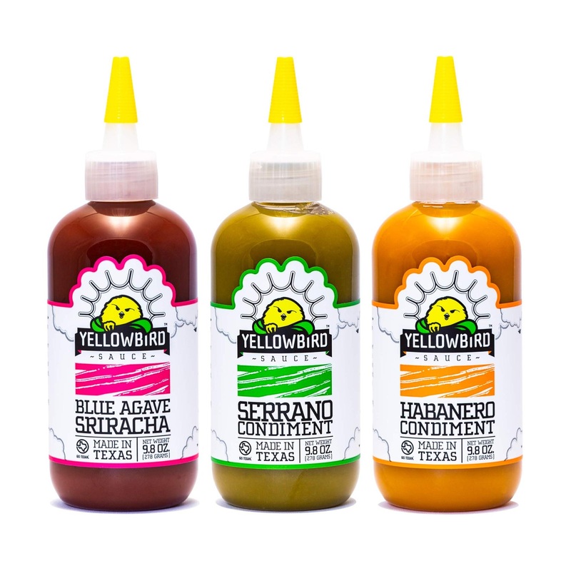 Hot Sauce Variety Pack by Yellowbird – Hot Sauce Sampler Gift Set with Blue Agave Sriracha  Jalapeno  and Serrano Hot Sauces – Plant-Based  Gluten Free  Non-GMO – Homegrown in Austin – 9.8 oz (3-Pack)
