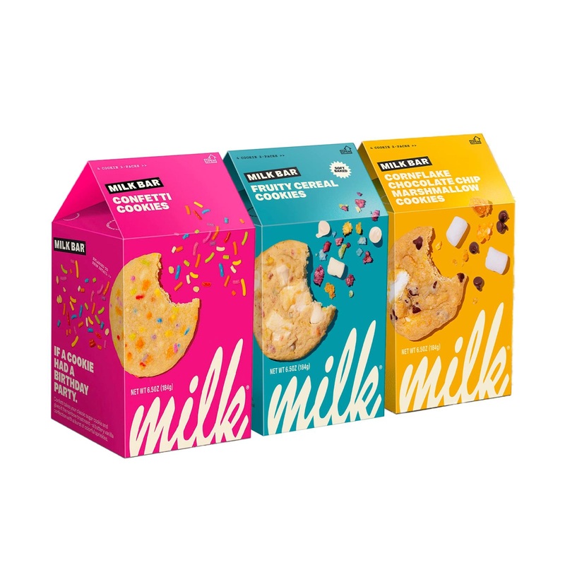 MILK BAR Cookie Variety Pack – Sweet n’ Fruity Trio – 3 Boxes, 8 Cookies Each