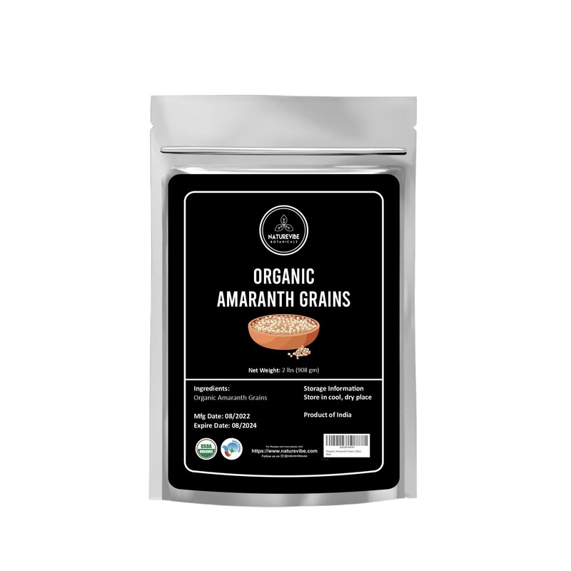 Naturevibe Botanicals Organic Amaranth Grains – 2lb (32oz) | Gluten-Free & Non-GMO