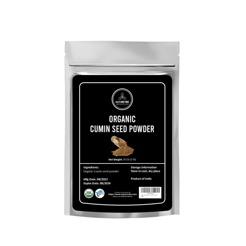 Naturevibe Botanicals Organic Cumin Seed Powder 1 lb – Pure Cuminum Cyminum for Cooking – 1 Pound Pack