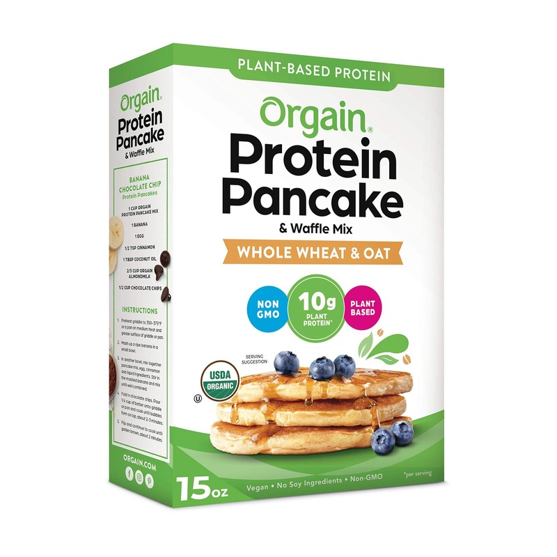 Orgain Protein Pancake & Waffle Mix – Whole Wheat & Oat, 10g Plant Based Protein, Non-GMO, Dairy & Soy Free – 15 Oz