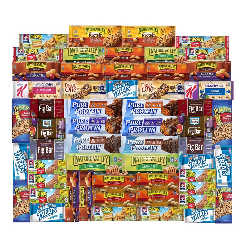 Ultimate Healthy Fitness Box – Protein & Granola Bars Sampler (56 Count) – Energy Bars Care Package – Variety Pack of Protein Bars – Gift for Fitness Enthusiasts
