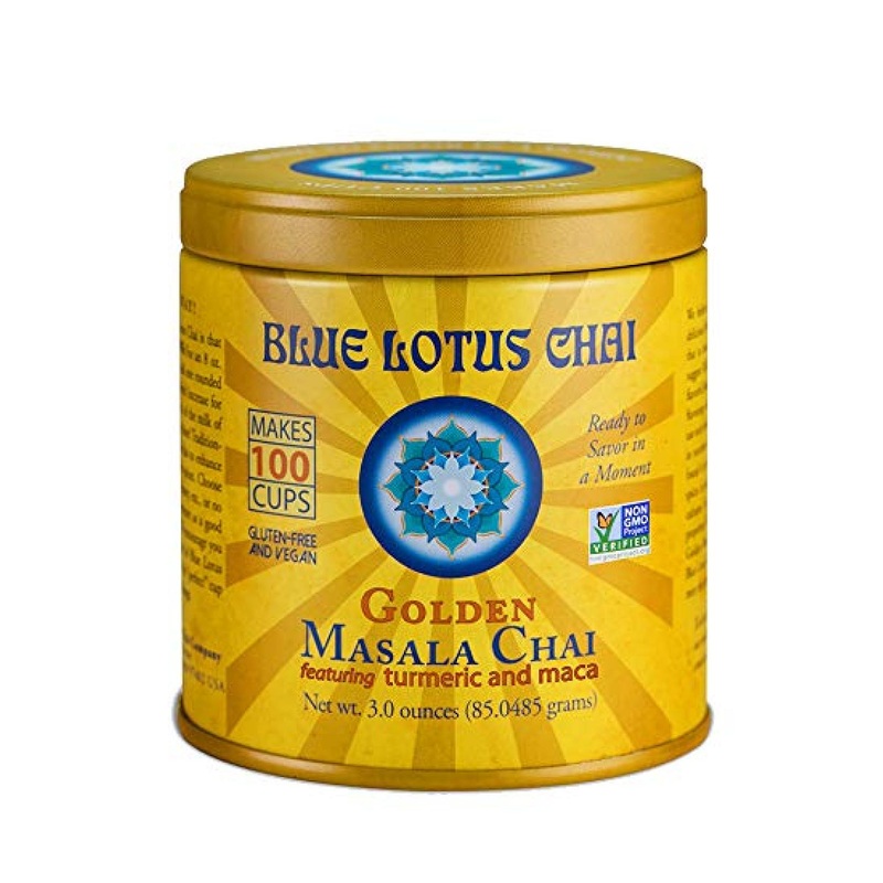 Blue Lotus Chai Golden Masala – Instant Spiced Tea Mix, 100 Cups, 3oz, Gluten-Free