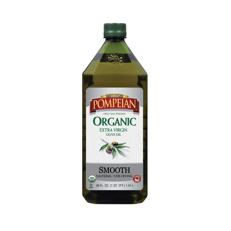 Pompeian USDA Organic Smooth Extra Virgin Olive Oil 48 FL. OZ. – First Cold Pressed, Delicate Flavor, Ideal for Saut ing & Stir-Frying