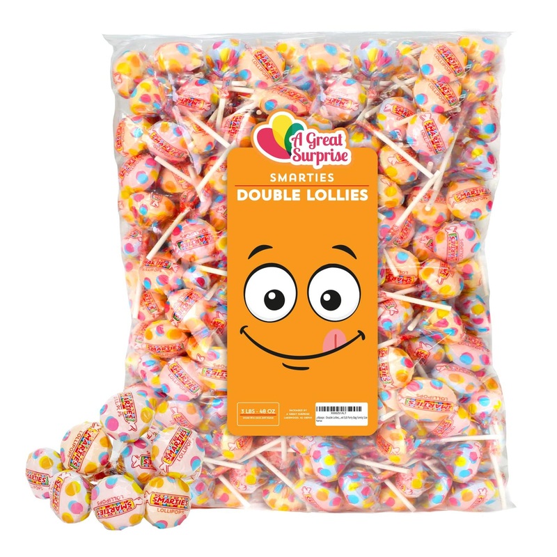 Smarties Double Lollies – 3LB Bulk Party Bag, Individually Wrapped – Family Size