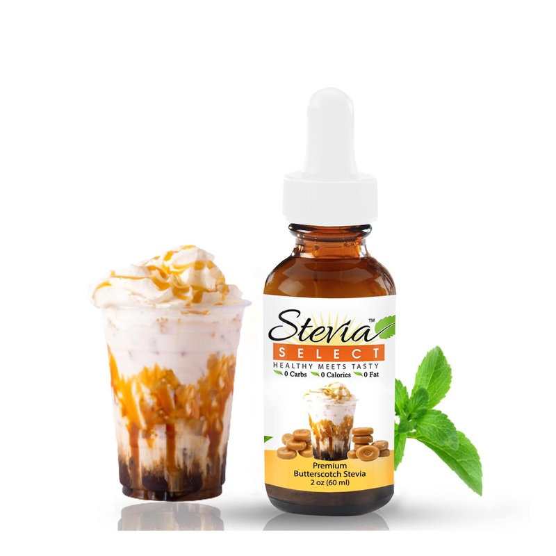 Stevia Select Butterscotch Liquid Stevia Drops – Keto Friendly Sugar Substitute – 2 Ounce