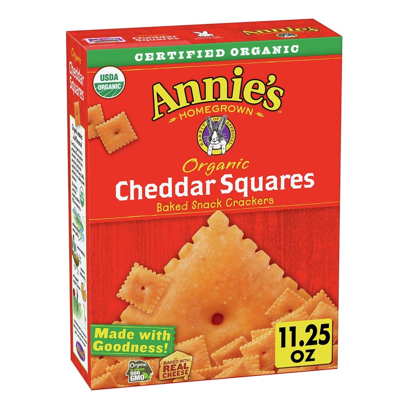 Annie’s Organic Cheddar Squares – Baked Snack Crackers, 11.25 oz | Gluten-Free & Delicious