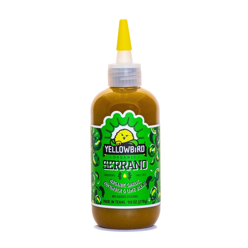 Organic Serrano Hot Sauce by Yellowbird – Spicy, Gluten-Free & Non-GMO – 9.8oz