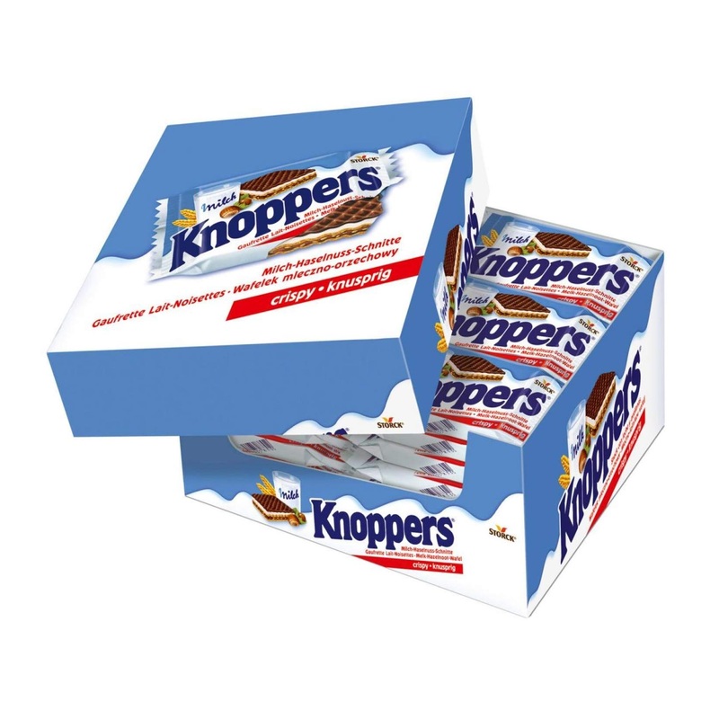 Storck Knoppers 25g Case – Pack of 24 | Delicious German Wafers with Milk Chocolate | Buy Online