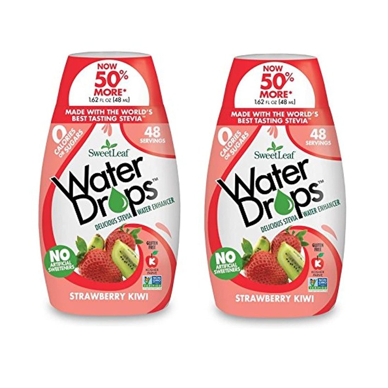 Sweetleaf Stevia Strawberry Kiwi Waterdrops 2.1 oz (64ml) – Pack of 2
