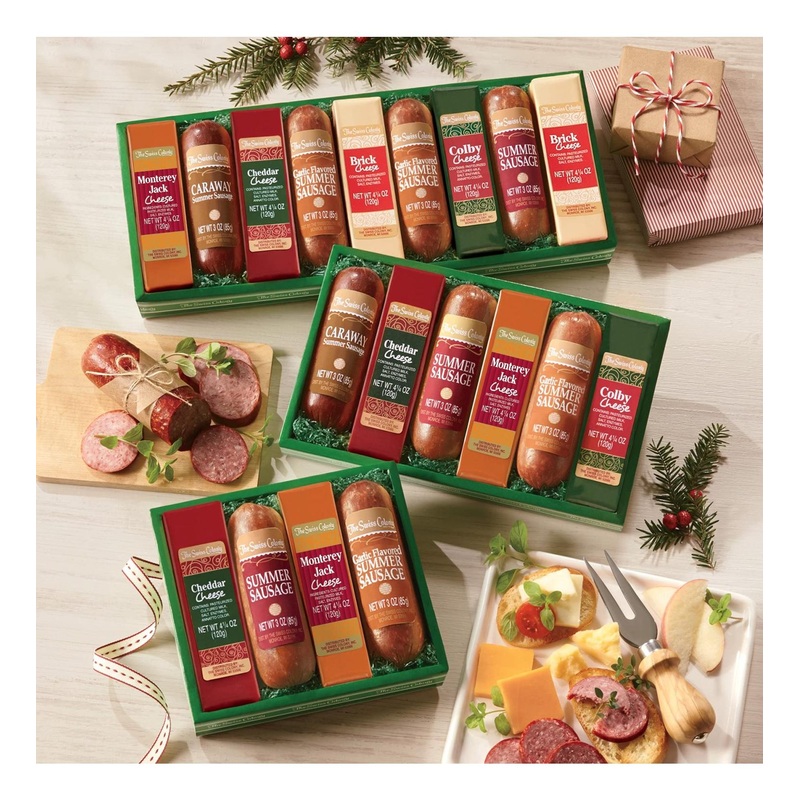 Swiss Colony Sausage & Cheese Bars Gift Set – 4-Pack Assortment