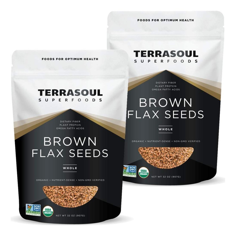 Terrasoul Superfoods Organic Brown Flax Seeds 4 Lbs (2 Pack)