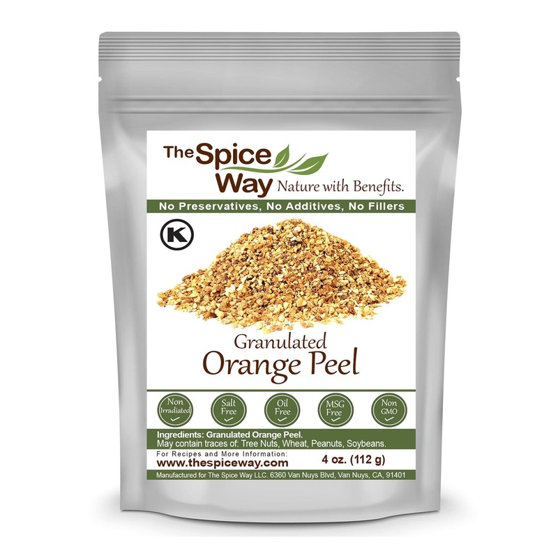 The Spice Way Orange Peel Granules (4 oz) – Preservative-Free for Cooking, Baking, and Tea