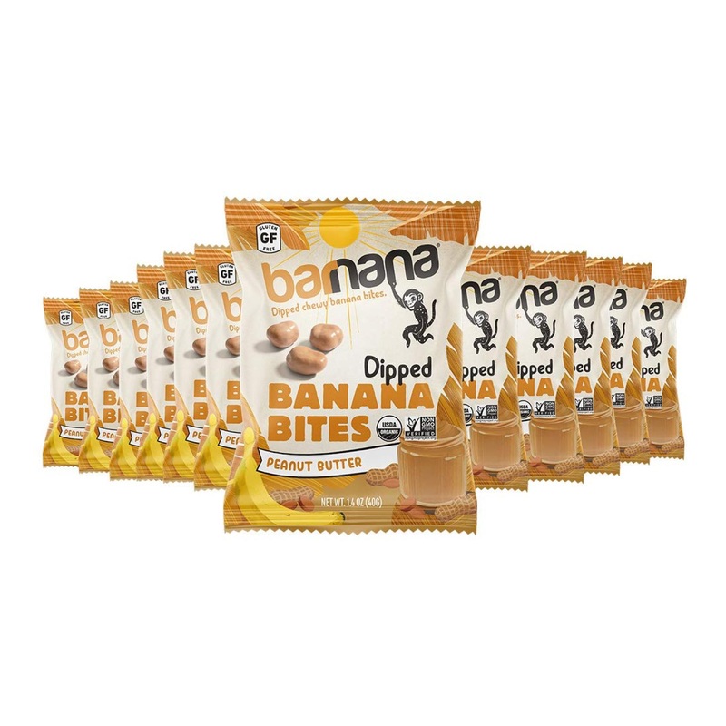 Barnana Organic Peanut Butter Banana Bites – Non-GMO, 12 Pack (1.4oz Bags) | Upcycled Snack