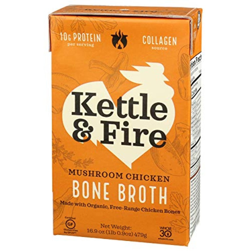 Kettle and Fire Mushroom Chicken Bone Broth – 16.9 OZ (Pack of 1) | Premium Quality, Nourishing & Delicious