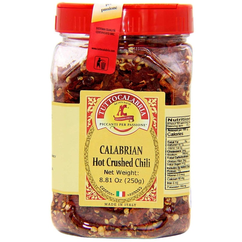 TuttoCalabria Dry Calabrian Chili Pepper Flakes 250g – All Natural Non-GMO Italy Product