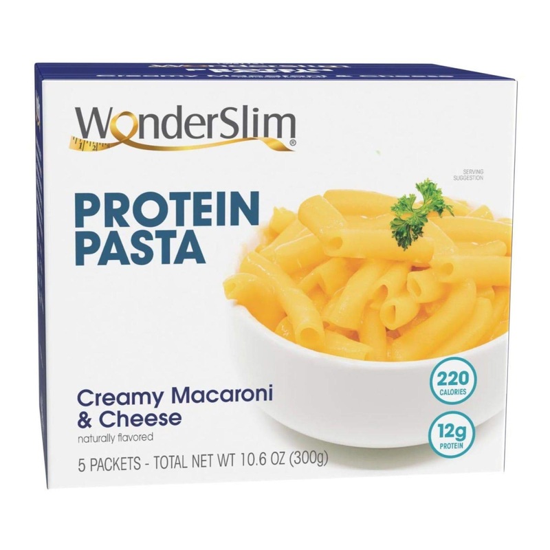 WonderSlim Protein Pasta Macaroni & Cheese – Low in Trans Fat, 220 Calories, 12g Protein (5ct)