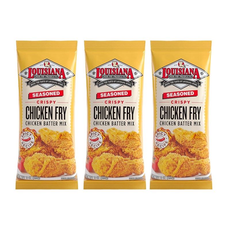 Buy Louisiana Seasoned Crispy Chicken Fry Batter 9oz – Pack of 3 | Flavorful Coating for Perfect Fried Chicken