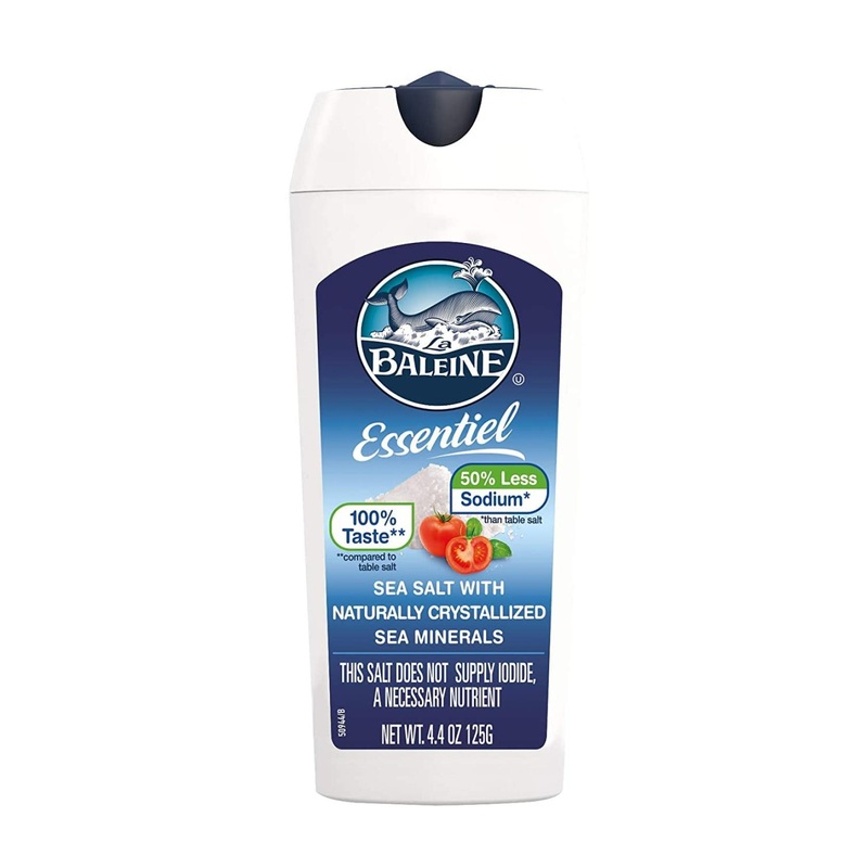 La Baleine Essentiel Low Sodium Salt Shaker 4oz – 50% Less Sodium