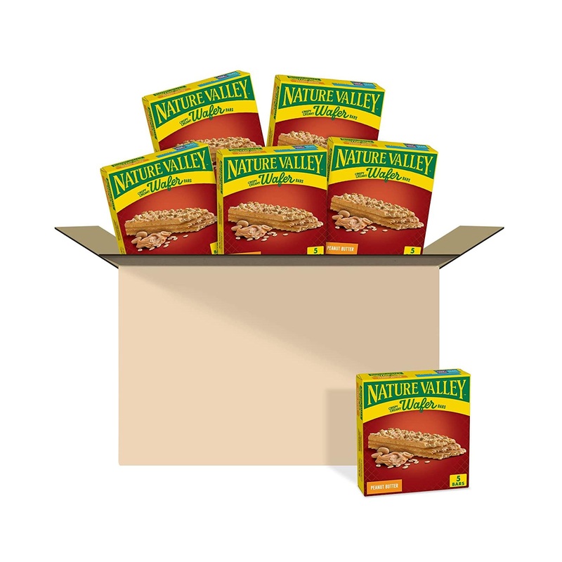 Nature Valley Peanut Butter Wafer Bars – 1.3 oz, 5 ct (Pack of 6) | Crispy & Creamy Snack