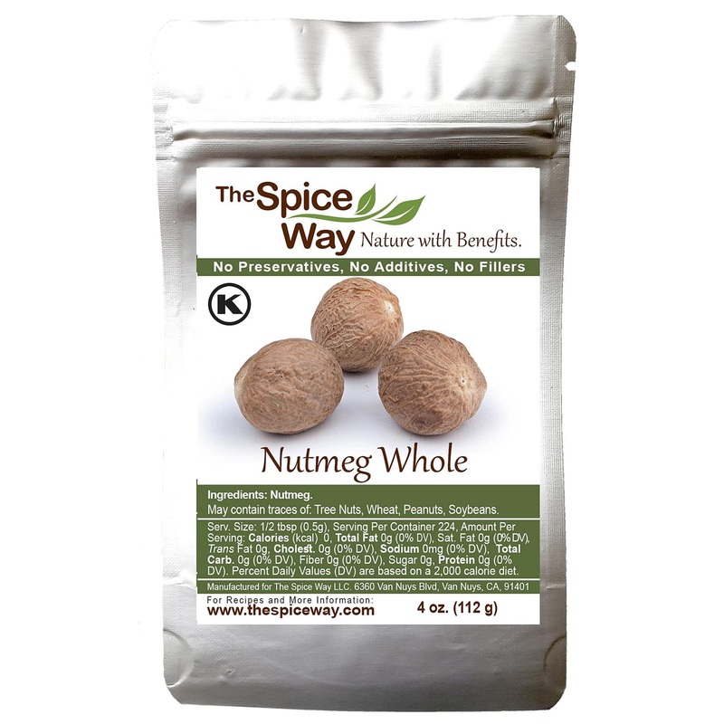 The Spice Way Nutmeg Whole – 4 oz: Premium Whole Nutmeg for Culinary Delights