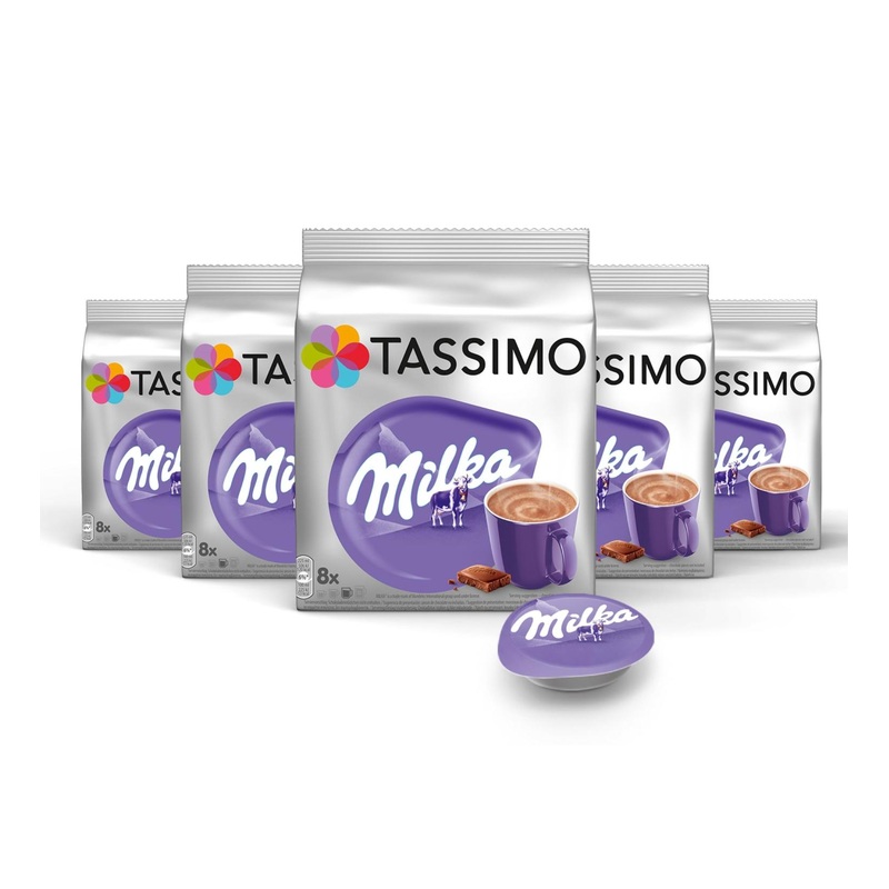 Buy 40 Milka Cocoa Tassimo Capsules – 5-Pack for 40 Delicious Drinks | International Shipping Available