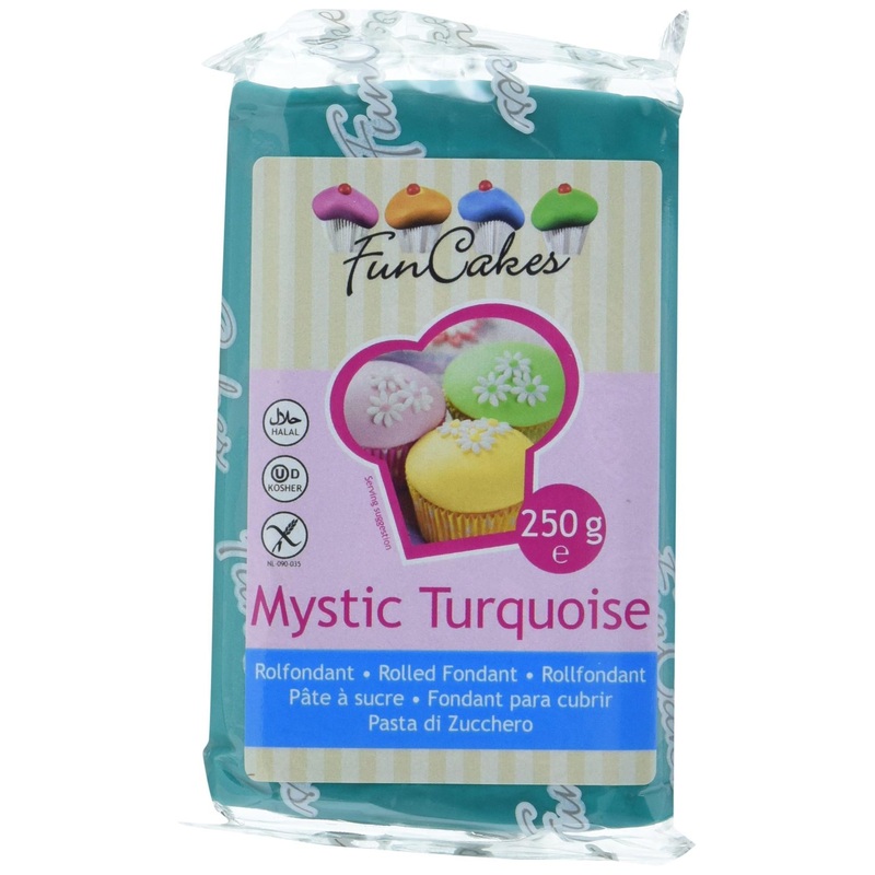 Buy FunCakes Fondant – Mystic Turquoise (250 g) for Perfect Cake Decorating | International Shipping Available