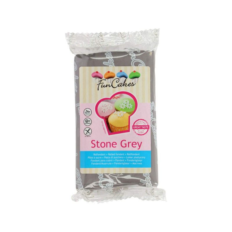 Buy FunCakes Fondant – Stone Grey 4x250g | Premium Baking Decoration for Cakes & Pastries – International Shipping Available