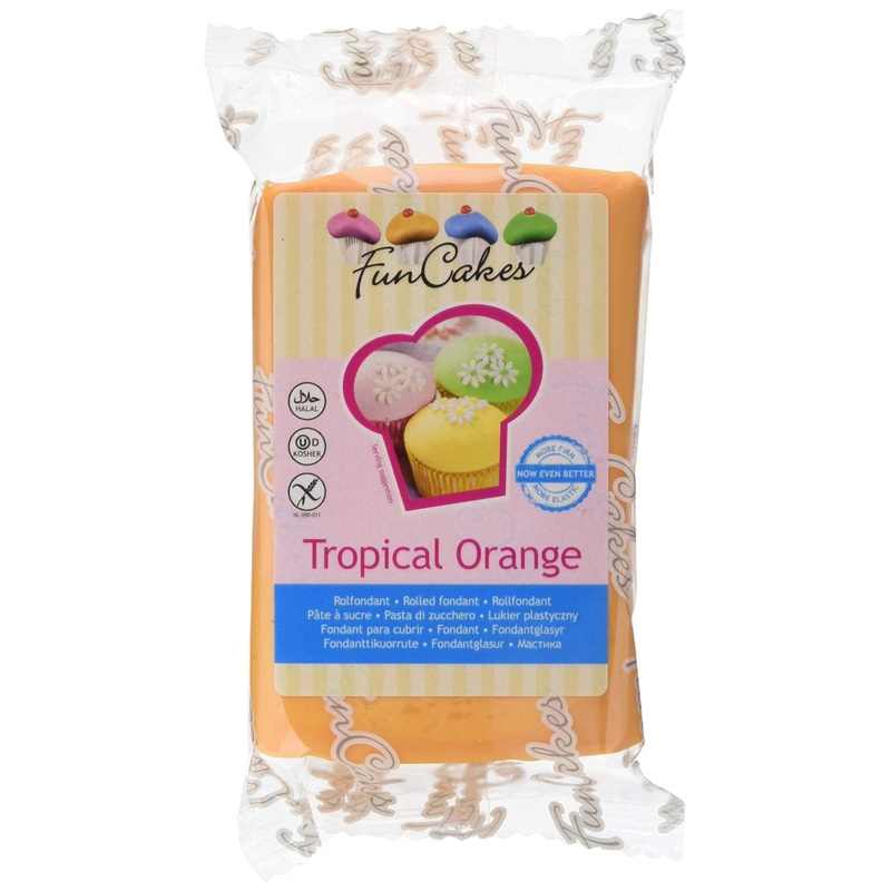 Buy FunCakes Tropical Orange Fondant – 250g for Cake Decorating | International Shipping Available