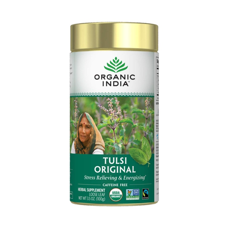 Buy Organic India Tulsi Loose Leaf Tea – Holy Basil, Caffeine Free, 3.5 oz (100 g)
