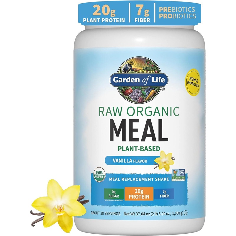 Garden of Life RAW Organic Meal Shake & Replacement – Vanilla 34.2 oz (969 g) | Nutrient-Dense Superfood