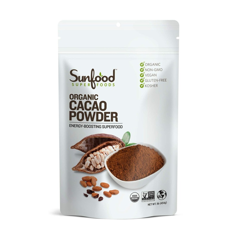 Sunfood Organic Cacao Powder 1 lb – Premium Raw Cocoa for Baking & Smoothies