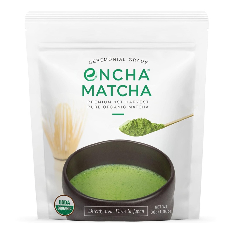 Encha Ceremonial Grade Matcha Green Tea Powder – Organic Japanese Matcha Tea From Uji, Japan – 30g/1.06oz, First Harvest – Pack of 1