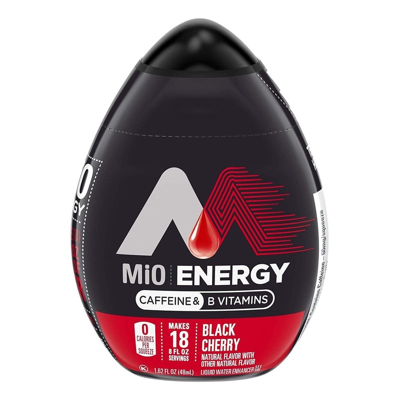 MiO Energy Black Cherry Liquid Water Enhancer 1.62 fl oz (Limited Edition) – Caffeinated Cherry Flavor – Pack of 1
