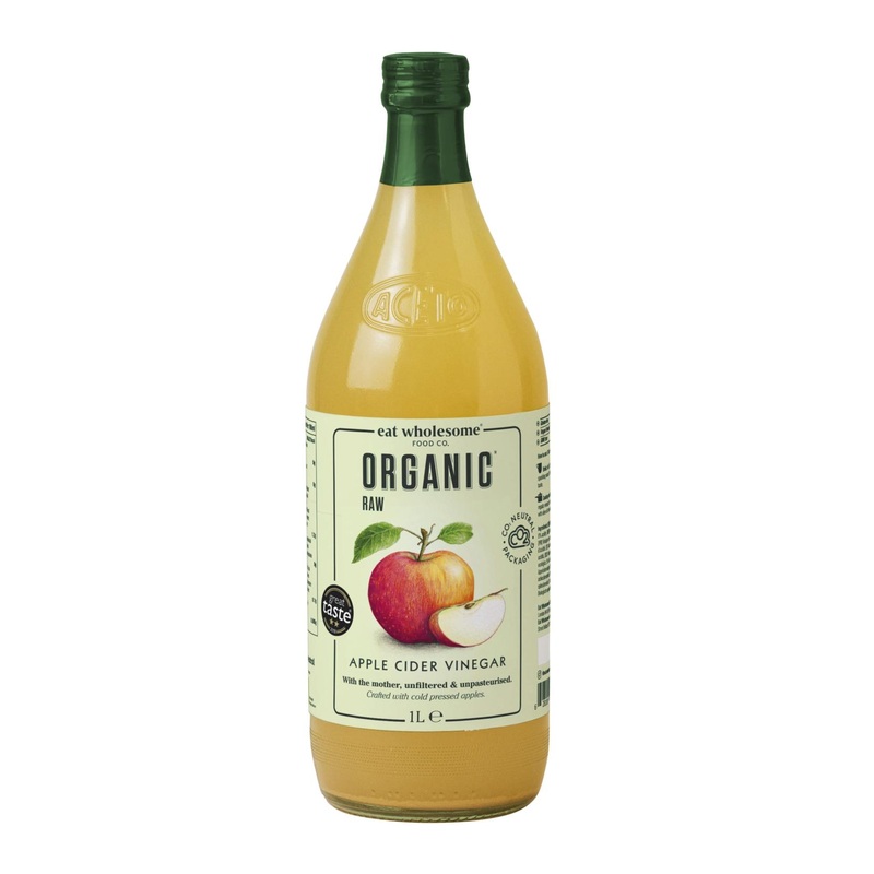 Organic Raw Apple Cider Vinegar with The Mother 1L Glass Bottle – Unfiltered, Pack of 1