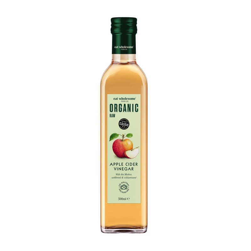 Organic Raw Apple Cider Vinegar with The Mother 500ml – Glass Bottle in Box | Eat Wholesome