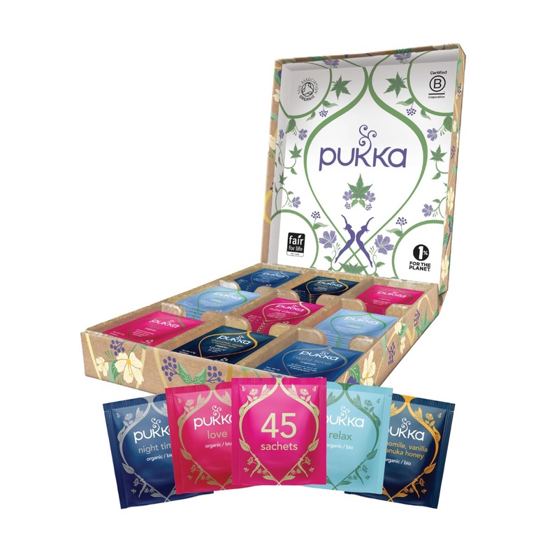 Pukka Herbs Relax Herbal Tea Selection Box – 9 Flavours – 45 Sachets – Lavender & Chamomile Tea – Organic Relaxing Gift