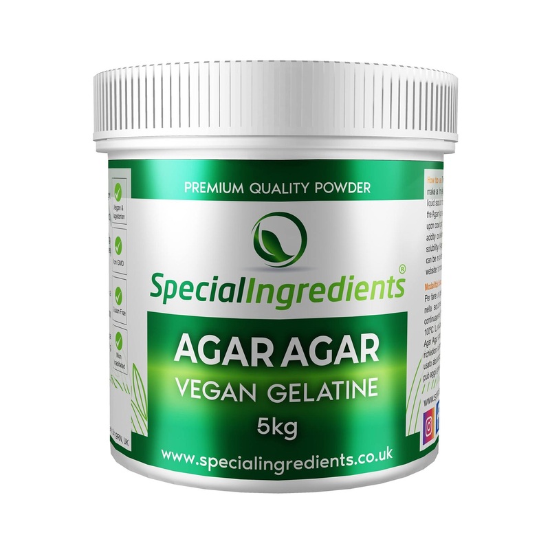 Special Ingredients Agar Agar 5kg Premium Quality Powder Vegan Gelatine European Suitable for Vegan’s & Vegetarian’s Non GMO Gluten Free Recyclable Container Agar Agar 5 kg (Pack of 1)