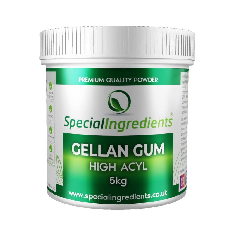 Special Ingredients Gellan Gum High Acyl 5kg Premium Quality Powder Non-GMO Gluten Free Recyclable Container Gellan Gum High Acyl 5 kg (Pack of 1)