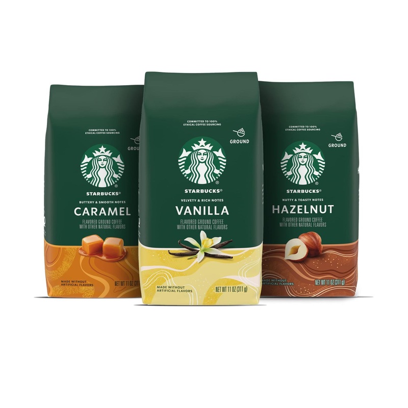 Starbucks 11 oz Flavored Ground Coffee Variety Pack – Pack of 3