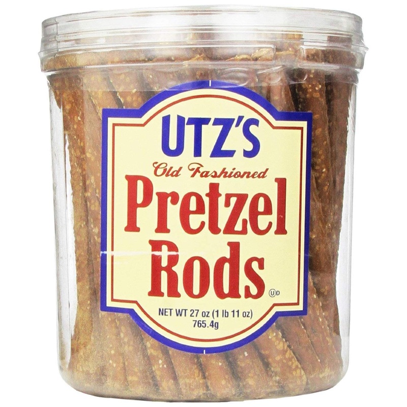 Utz Old Fashioned Pretzel Rods 27 oz. Barrel – Thick & Crunchy Snack, Perfect for Dipping – Zero Cholesterol Option