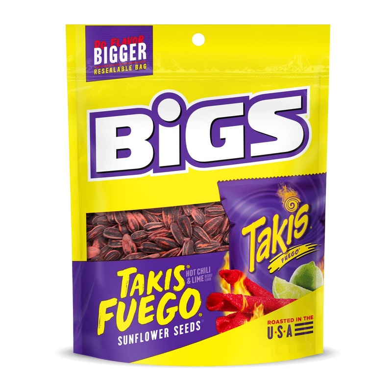 BIGS Takis Fuego Sunflower Seeds 5.35 oz. (Pack of 8) | Hot Chili Lime Flavor | Keto Friendly Snack