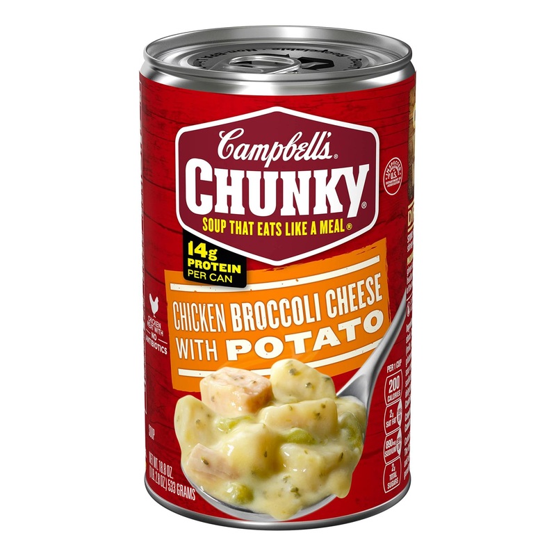 Campbell’s Chunky Chicken Broccoli Cheese Soup 18.8oz Can – Potato – Pack of 1