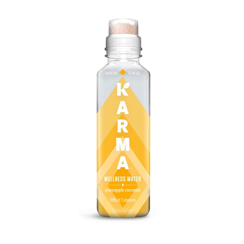 Karma Wellness Pineapple Coconut Flavored Vitamin Water – 216 Fl Oz (Pack of 12) | Green Tea, Magnesium, Antioxidants | Low Calorie Hydration