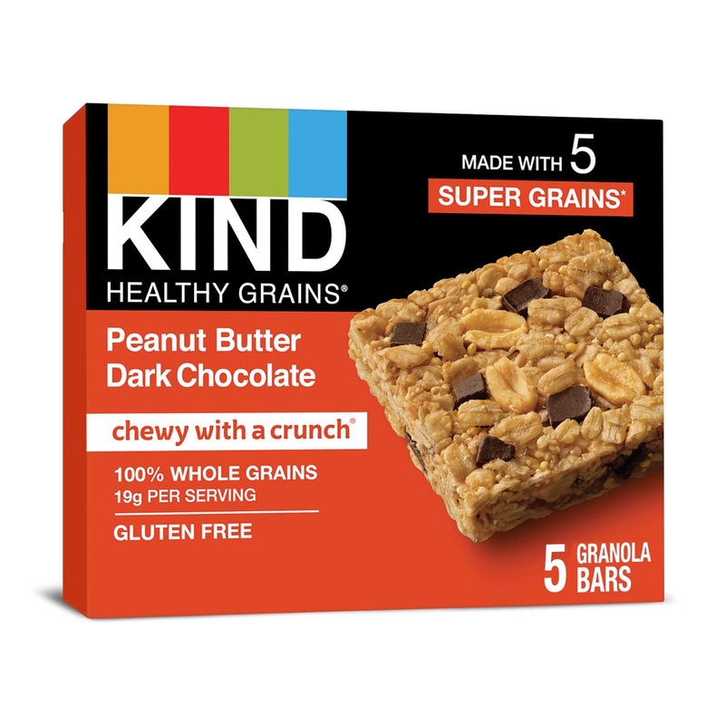 Kind Healthy Grains Bars Peanut Butter Dark Chocolate 1.2 oz – 5 Count Pack | Gluten-Free Snack Bars for on-the-go Energy