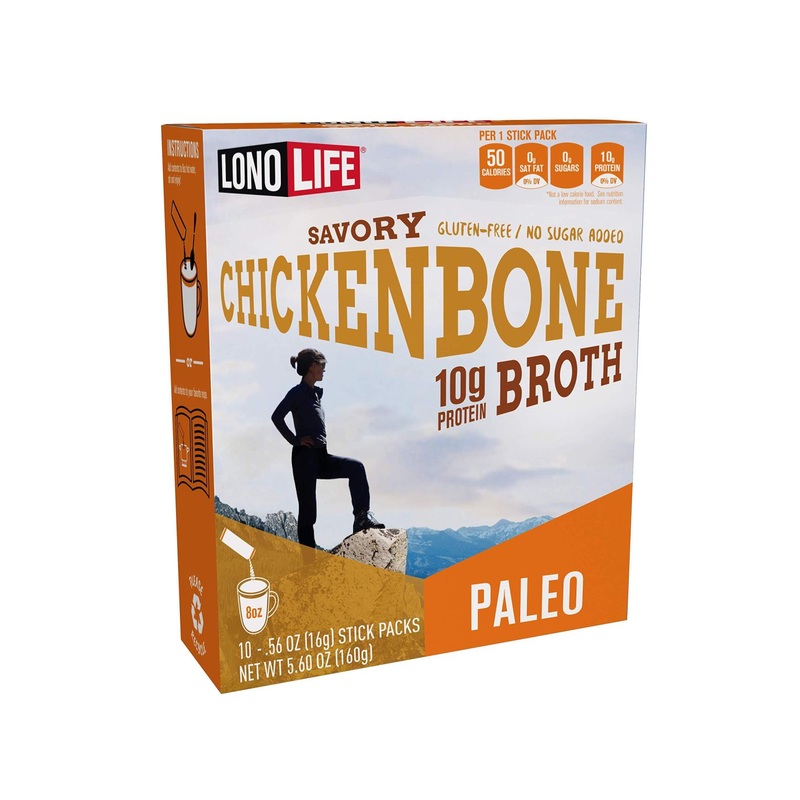 LonoLife – Chicken Bone Broth Sticks – 10g Collagen Protein  Gluten-Free – Keto & Paleo Friendly – Portable Individual Packets – 10 count Chicken Bone Broth 0.56 Ounce (Pack of 10)