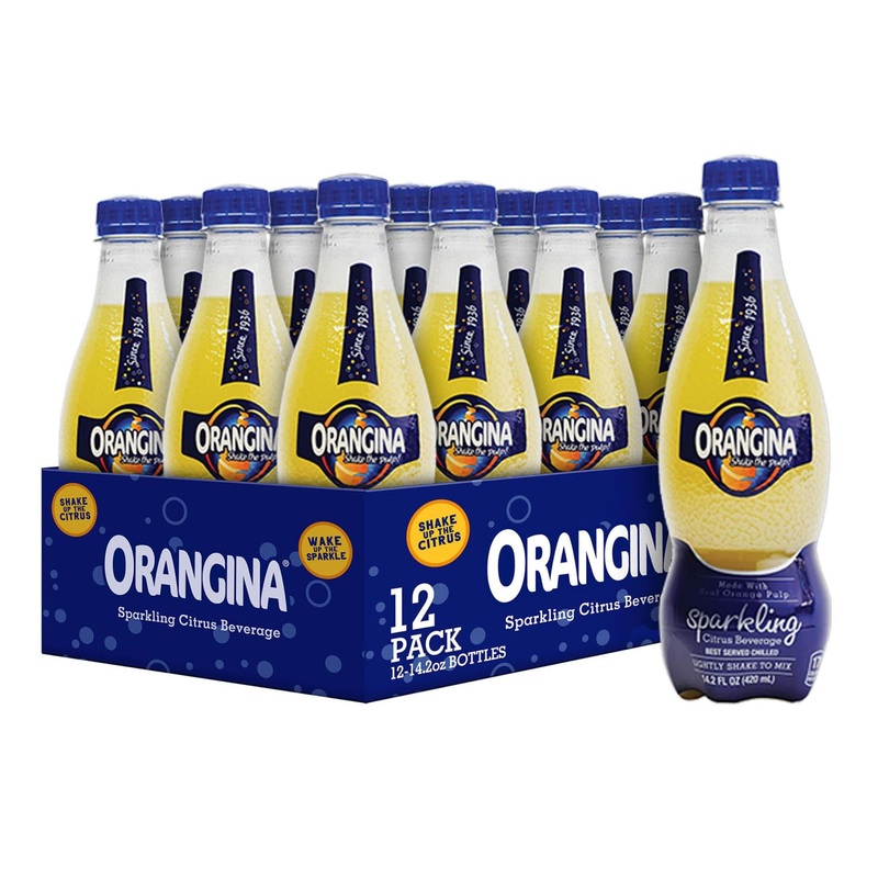 Orangina Citrus Sparkling Juice Beverage – Original French Recipe – Pack of 12 – 14.2 oz Bottle