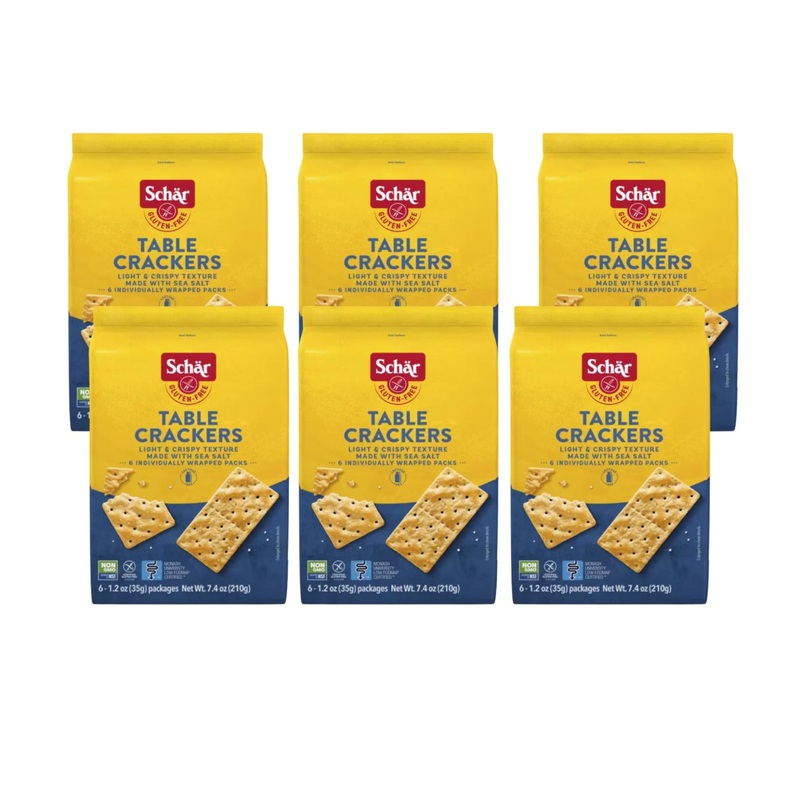 Schar Table Crackers 7.4 oz – Gluten Free, No GMOs, Lactose, Wheat – 6 Pack 7.4 Ounce