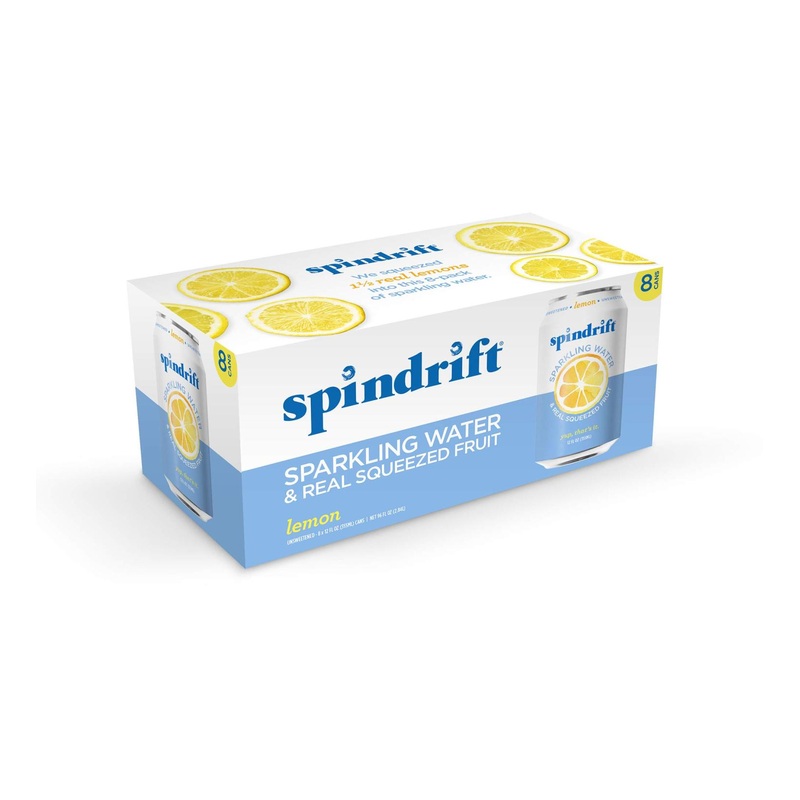 Spindrift Lemon Sparkling Water 12 Fl. Oz. Cans – Pack of 8 | Refreshing Natural Flavors