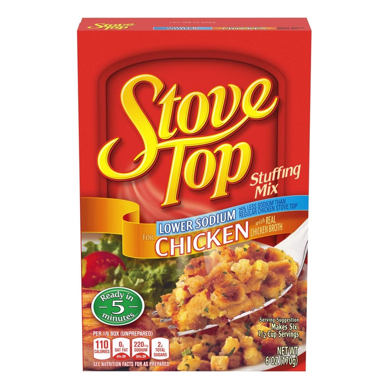 Stove Top Stuffing Mix Chicken Low Sodium 6oz Boxes (12 Pack)